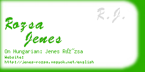 rozsa jenes business card